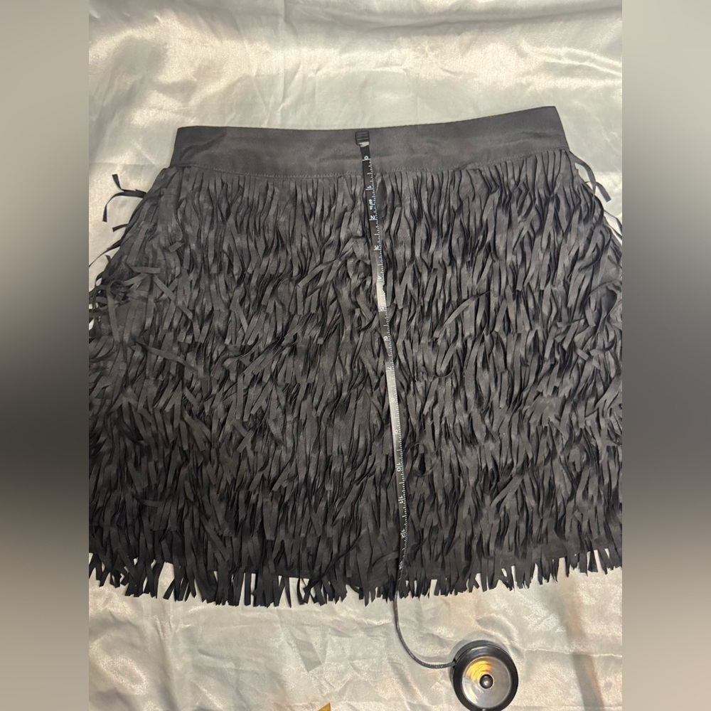 Elegant Black Fringe Skirt - Picture 5 of 7
